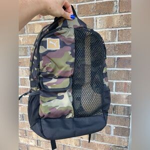 Puma Green and Brown Camouflage Backpack